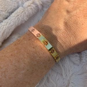 Authentic Tory Burch two toned metal bangle